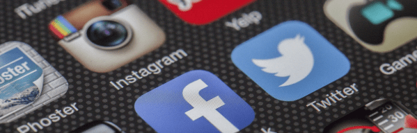 close up of apps on iPhone showing Instagram, twitter and facebook