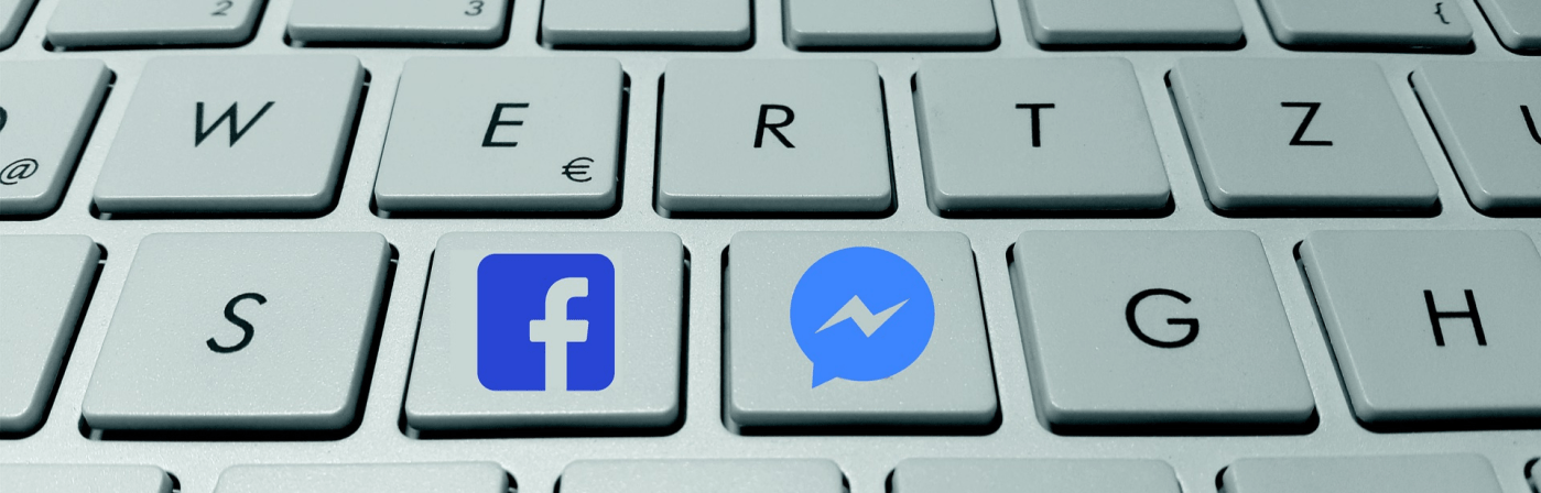 keyboard with facebook and messenger icon on keys